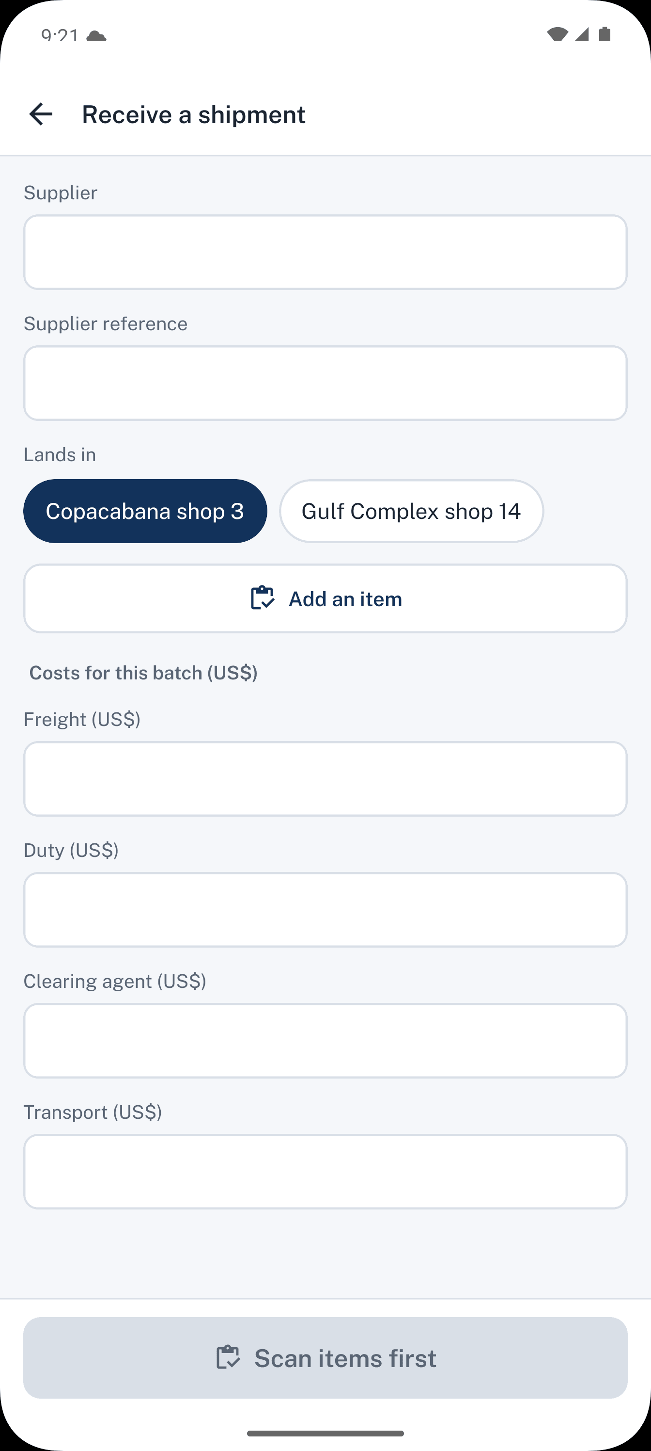 Dealpad screen: Batch scan with a running count