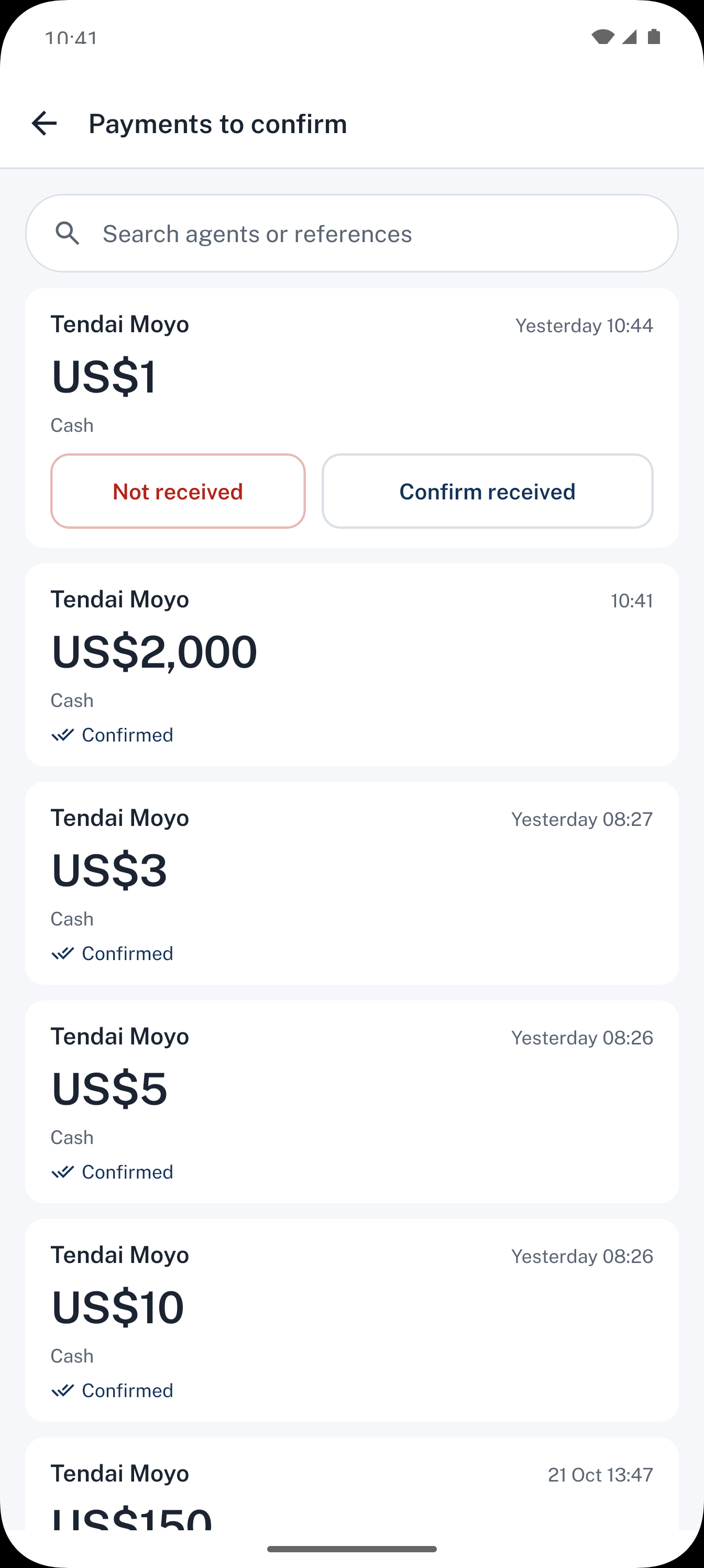 Dealpad screen: You confirm